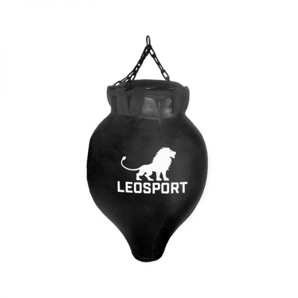 Мешок боксерский «Апперкот» черный+подвесное устройство, кирза Леоспорт