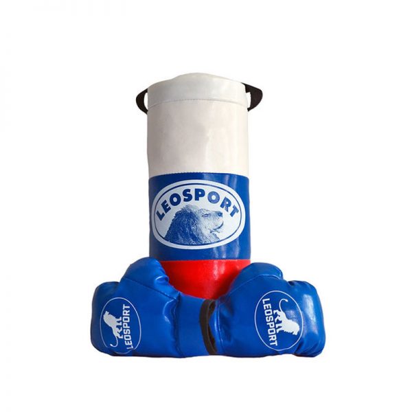 Детский боксерский набор "Львенок" Леоспорт для начинающего спортсмена мешок+перчатки № 1