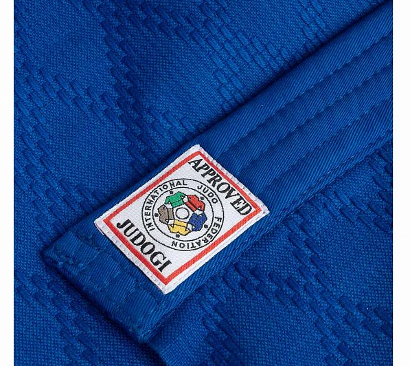 J-IJFB Кимоно для дзюдо Champion 2 IJF Olympic Adidas синее с золотым логотипом